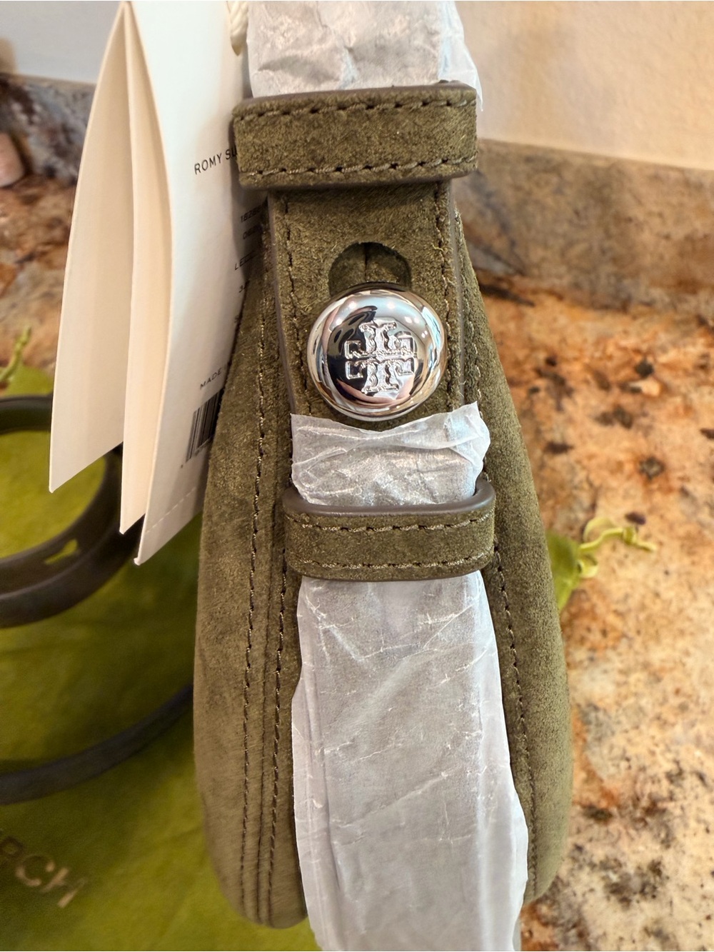 Tory Burch Romy Suede Half Moon Bag - Picture 3 of 10